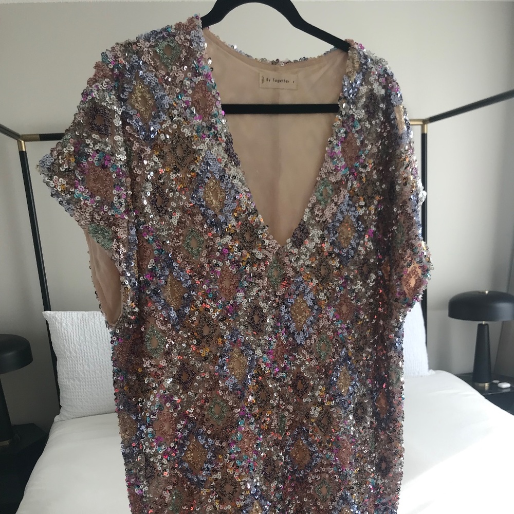 1861 | S Multicolor Short Sequin Dress